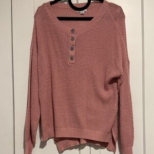 American Eagle Outfitters Dusty Rose Button-Up Sweater